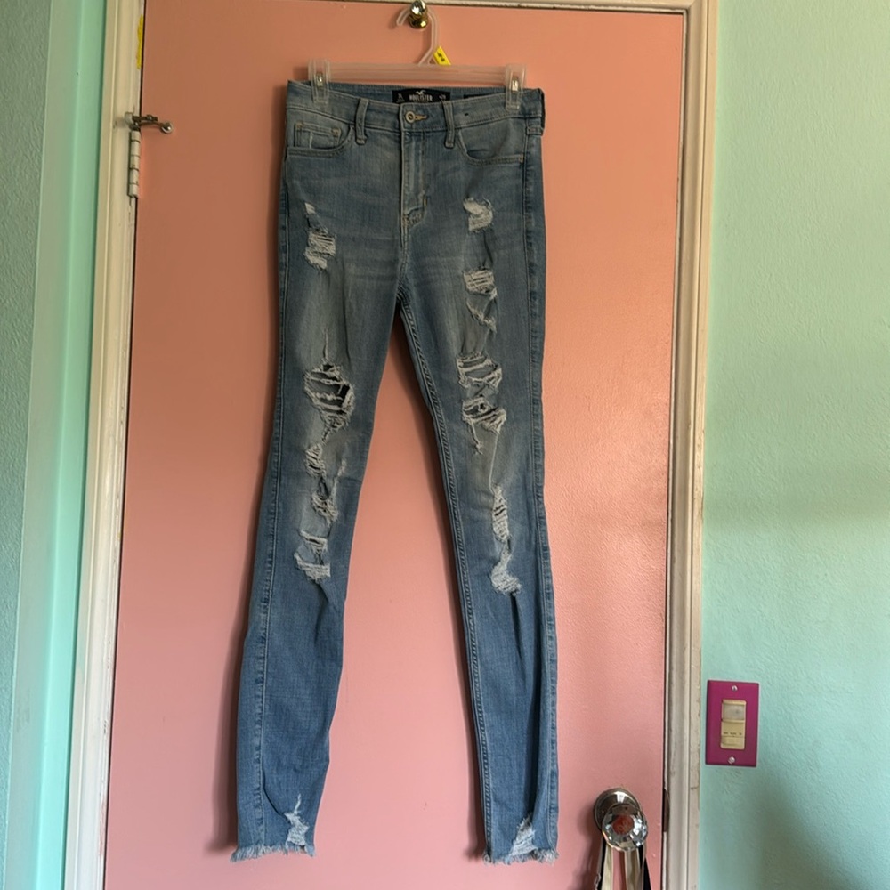 Hollister high-rise skinny ripped jeans
